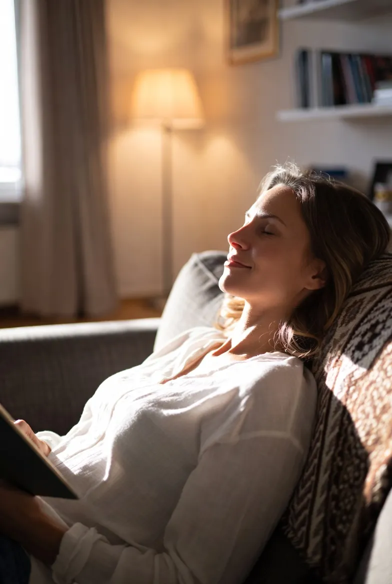 Patient resting comfortably after dental treatment