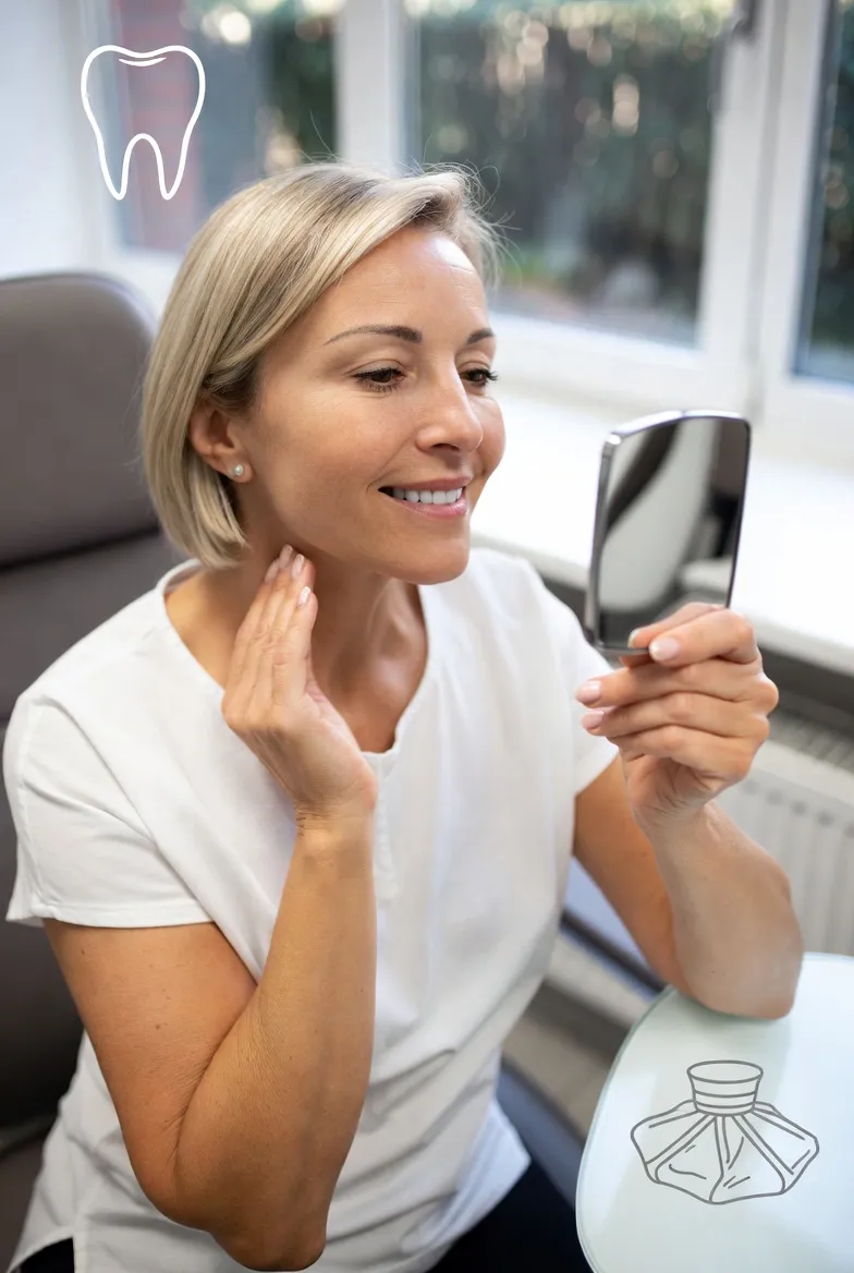 Patient resting comfortably during recovery after root canal treatment