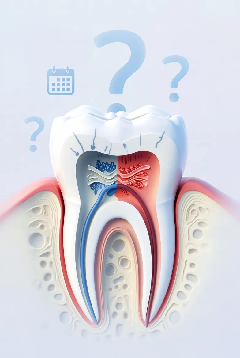 Patient discussing post-root canal symptoms with endodontist during follow-up evaluation