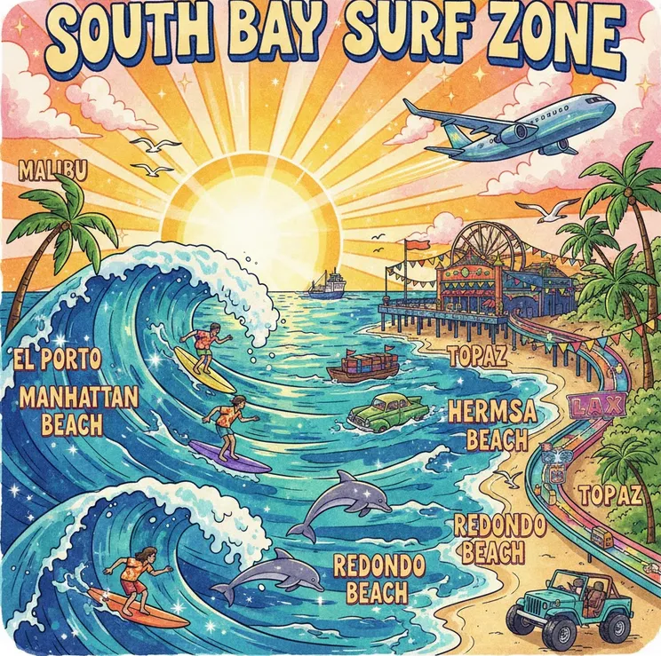 South Bay surf zone — the iconic coastal community served by our Torrance endodontic office