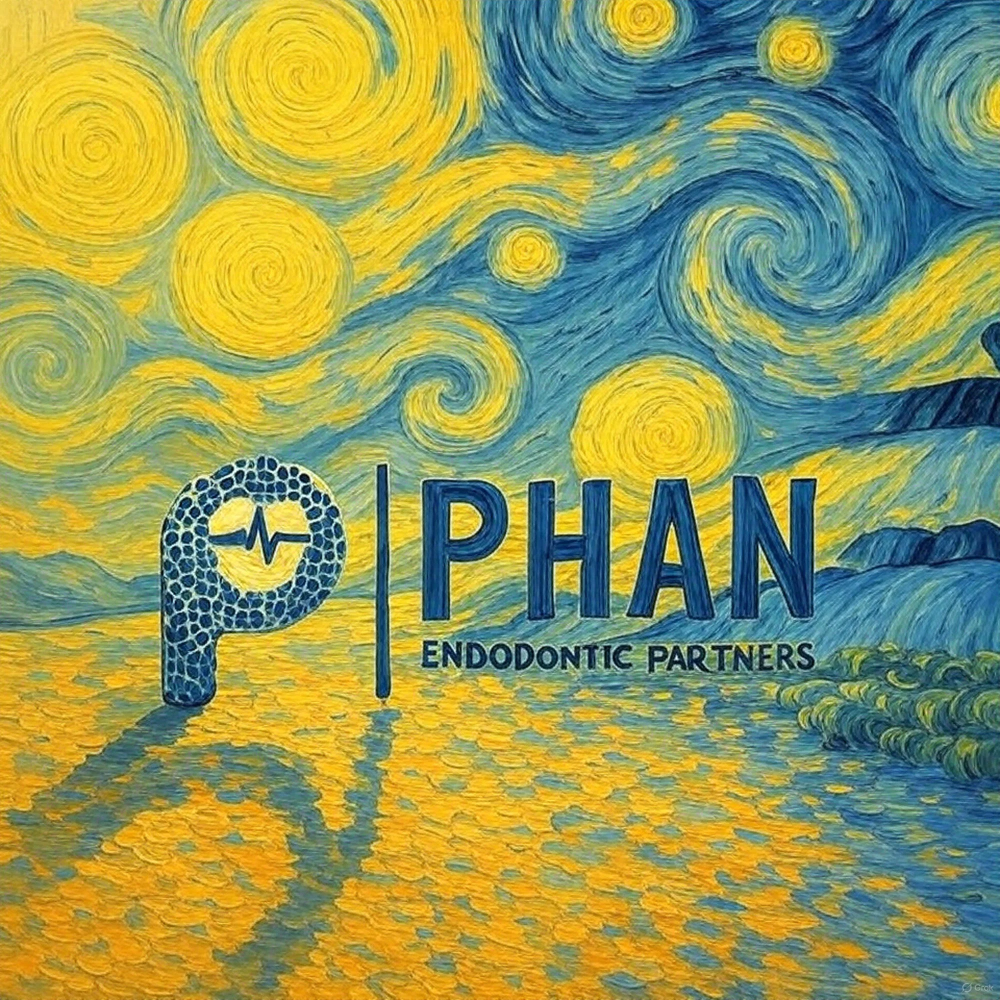 Saving Starry Night — the Phan Endodontic Partners mark painted after Van Gogh